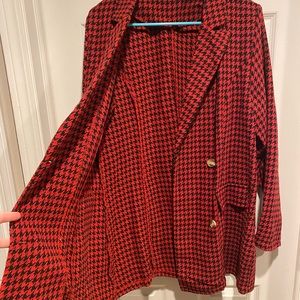 Black and red plaid women’s blazer jacket dress